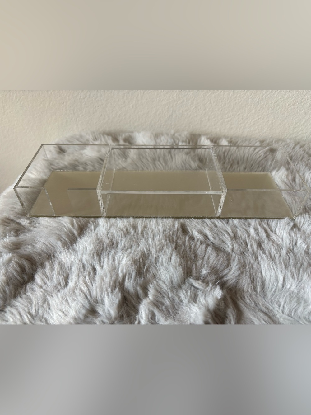 Clear Acrylic Organizer Tray Gold Base